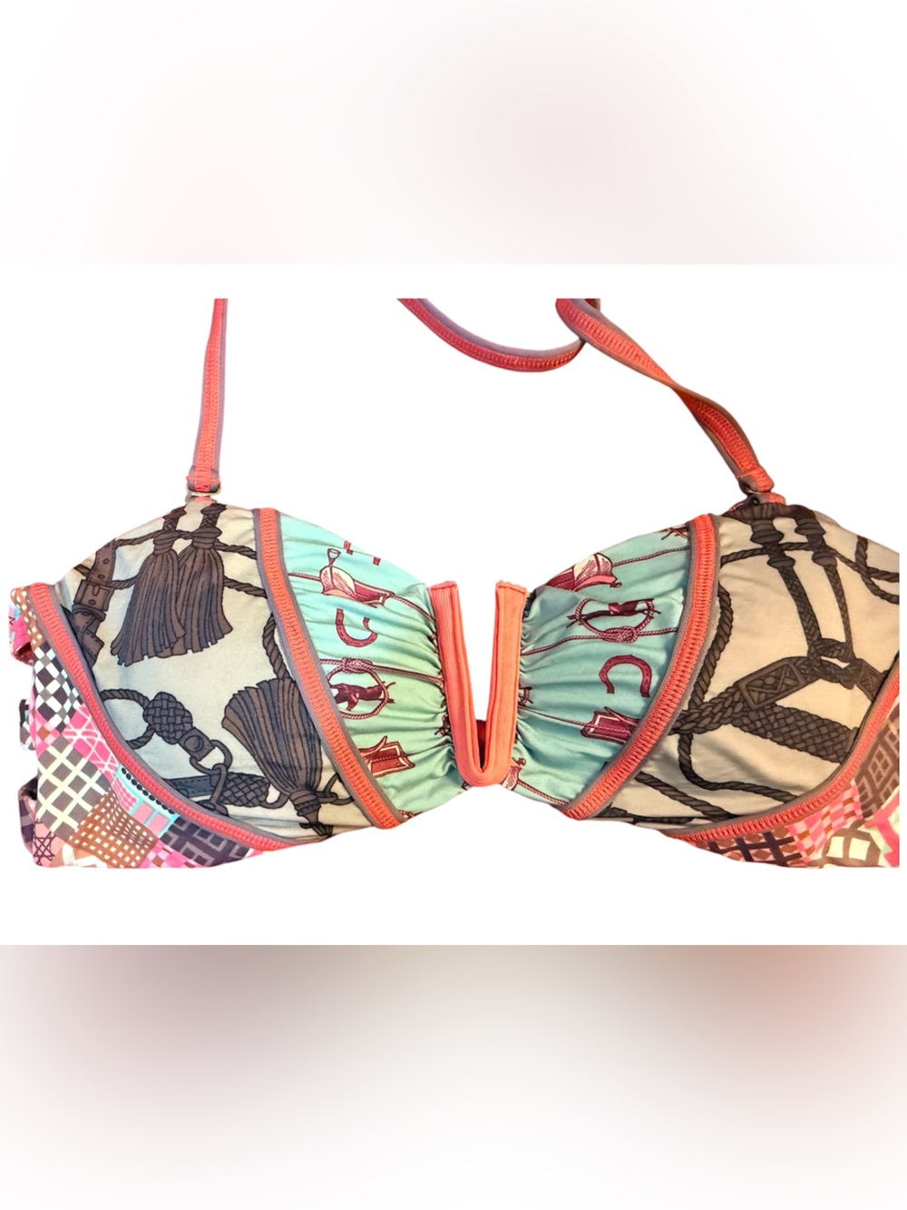 Maaji Coral Cream Reversible Bikini Top Large
